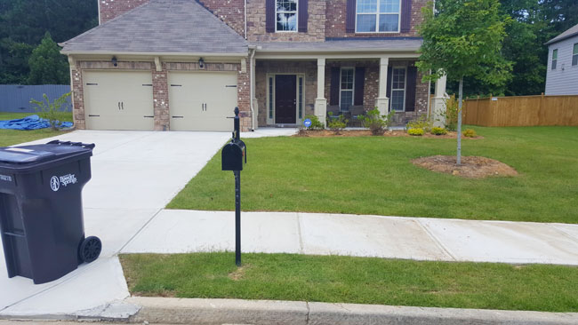 Residential manicured lawn