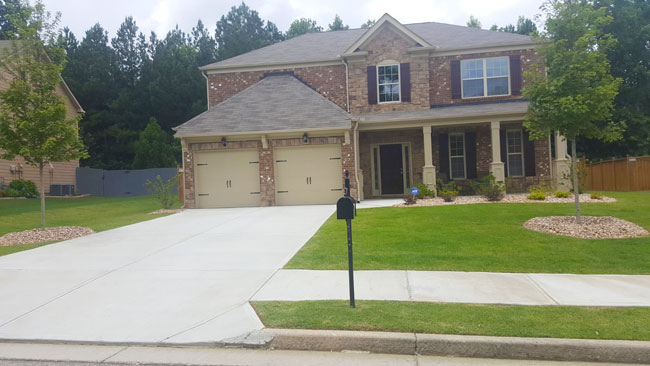 Residential manicured lawn