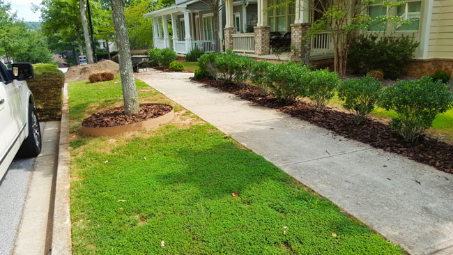 Before residential sod installation